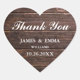 Simple Elegant Woodsy Wedding Thank You Stickers