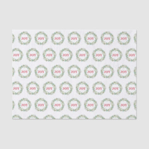 Simple Elegant Wreath Joy Modern Christmas Tissue Paper