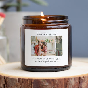 Simple Elegent Custom Couple Photo Square Sticker