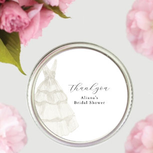 Simple Elegent White Wedding Gown bridal shower Favour Tags