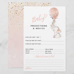 Simple Elephant & Balloon Girl Baby Shower Game