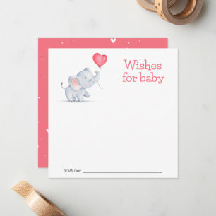 Simple Elephant & Heart Balloon Wishes for Baby  Card
