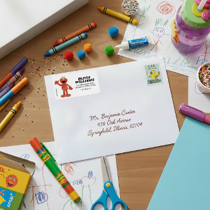 Simple Elmo 1st Birthday Label