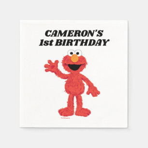 Simple Elmo 1st Birthday Napkin