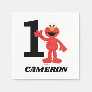 Simple Elmo 1st Birthday Napkin