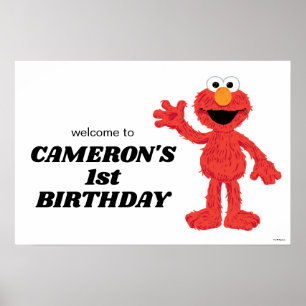 Simple Elmo 1st Birthday Poster