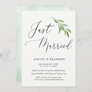 Simple Elopement Announcement Cards   Just Married