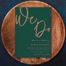 Simple Emerald & Gold Calligraphy Wedding