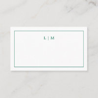 Simple Emerald Green Monogram Elegant Wedding