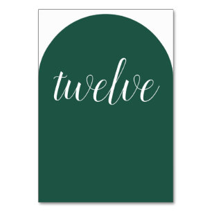 Simple Emerald Green Rounded Table Number