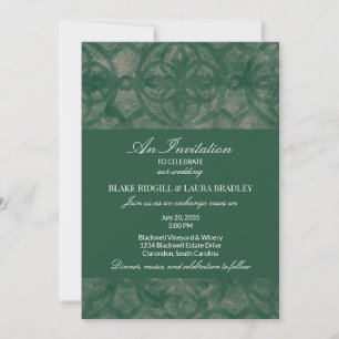 Simple Emerald Lake Fall Muscadine Batik Custom Invitation