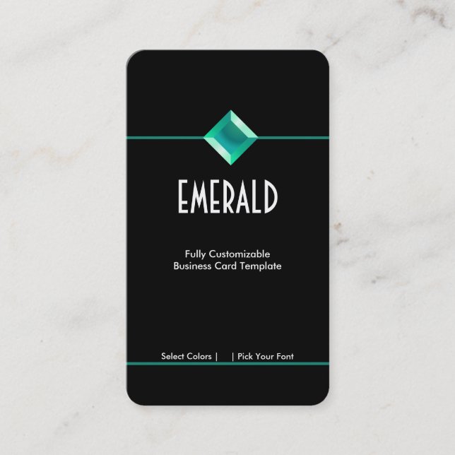 Simple Emerald Teal Logo Business Card (Front)