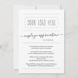 Simple Employee Appreciation Dinner - Add Logo Invitation