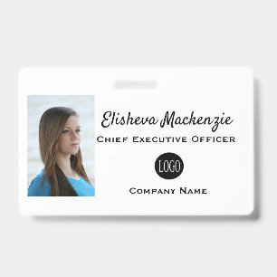 Simple Employee Badge Customizeable Name Tag ID Badge
