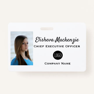 Simple Employee Badge Customizeable Name Tag ID Badge