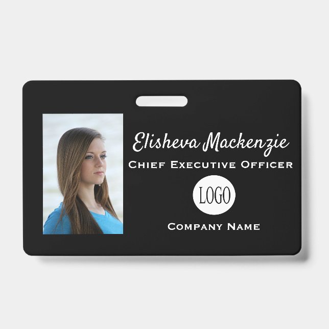 Simple Employee Badge Customizeable Name Tag ID Badge (Front)