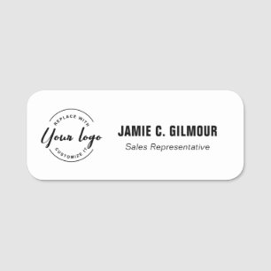 Simple Employee Custom Business logo Name Tag