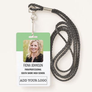 Simple Employee Logo Photo ID Barcode ID Badge
