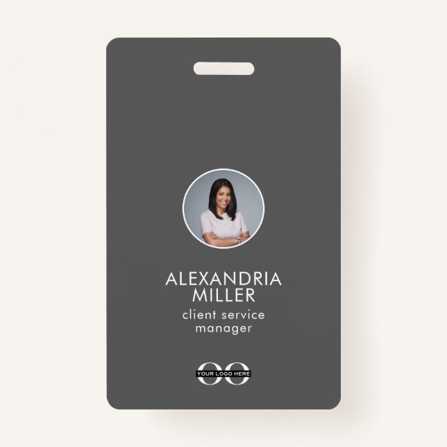 Simple Employee Photo QR Code Badge ID Badge (Front)