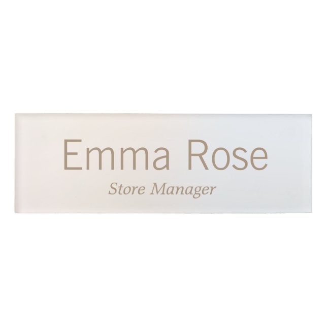 Simple  Employee Staff Magnetic Name Tag Badge (Front)