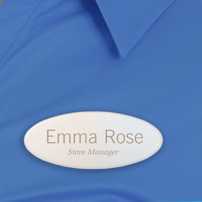 Simple  Employee Staff Magnetic Name Tag Badge (Creator Uploaded)