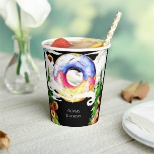 Simple Enchanted Donut Birthday Paper Cups