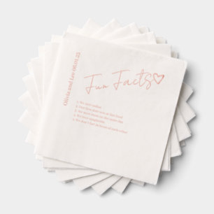 Simple Engagement Party Fun facts Name Wedding  Foil Napkins
