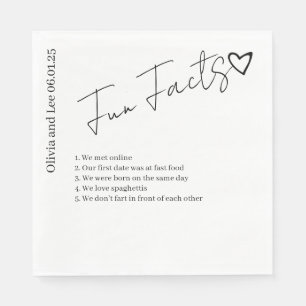 Simple Engagement Party Fun facts Name Wedding  Napkin