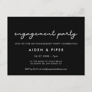 Simple engagement party invitation postcard