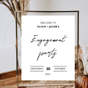 Simple Engagement Party Welcome Engaged Party Poster