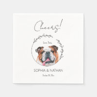 Simple English Bulldog Dog Wedding Cocktail 