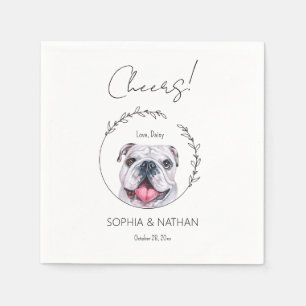 Simple English Bulldog Dog Wedding Cocktail Napkin