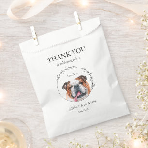 Simple English Bulldog Wedding Thank You Favour Ba Bags