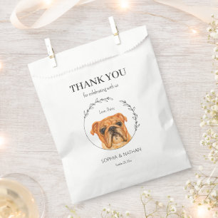 Simple English Bulldog Wedding Thank You Favour Ba Bags