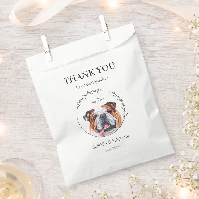 Simple English Bulldog Wedding Thank You Favour Ba Favour Bags (Clipped)
