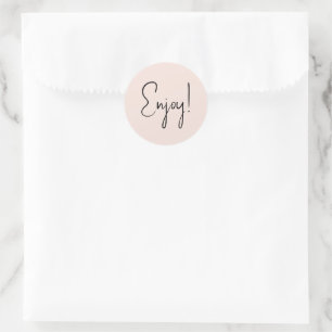 Simple Enjoy Blush Positivity Classic Round Sticker
