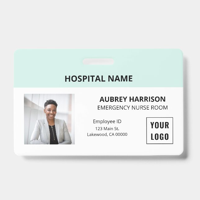 Simple Essential Medical Photo ID Badge (Front)