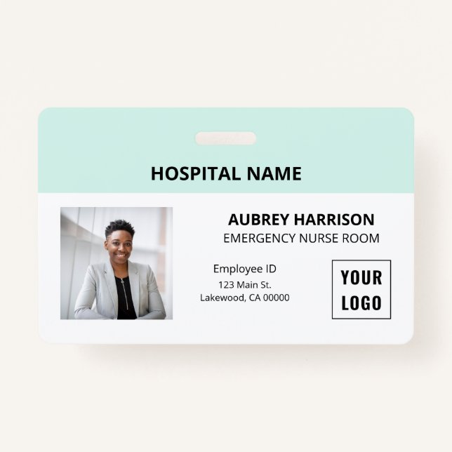 Simple Essential Medical Photo ID ID Badge (Front)