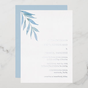 Simple Eucalyptus Dusty Blue Wedding Silver