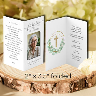 Simple Eucalyptus Funeral Memorial Prayer Card