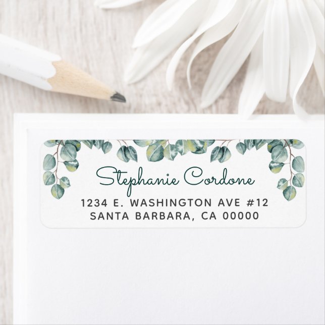 Simple Eucalyptus Green White Return Address (Insitu)