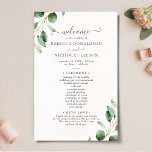 Simple Eucalyptus Greenery Elegant Wedding Program<br><div class="desc">Designed to coordinate with our Moody Greenery wedding collection,  this customisable Ceremony Program Template features watercolor eucalyptus greenery branches,  paired with an elegant script & classy serif font in grey. To make advanced changes,  please select "Click to customise further" option under Personalise this template.</div>