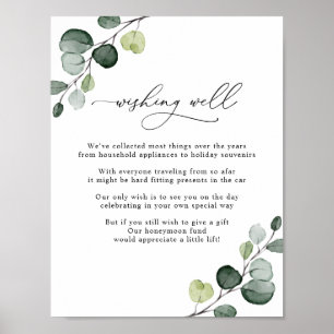 Simple Eucalyptus Greenery Gifts Wishing Well Sign