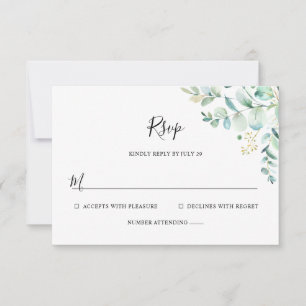 Simple Eucalyptus Greenery RSVP Card