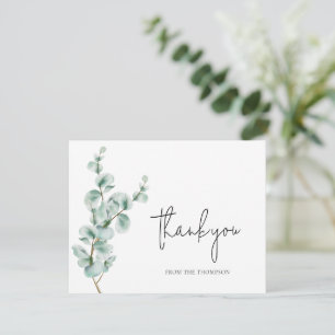 Simple Eucalyptus Greenery  Thank You Card