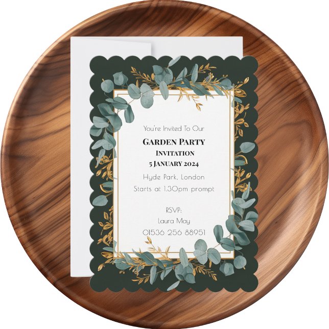 Simple Eucalyptus Greenery Wedding Invitation (Simple Eucalyptus Greenery Wedding Party Supplies)