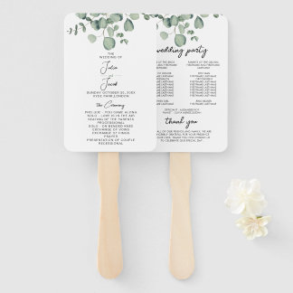 Simple Eucalyptus Greenery Wedding Party Hand Fan