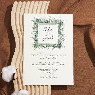 Simple Eucalyptus Greenery Wedding Party Invitation