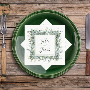 Simple Eucalyptus Greenery Wedding Party Napkin