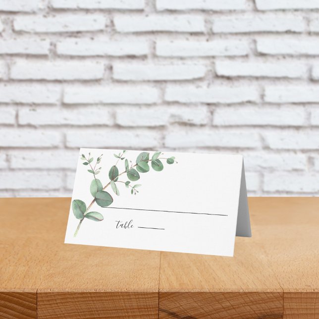 Simple Eucalyptus Greenery Wedding Party Place Card (Simple Eucalyptus Greenery Wedding Party Supplies)